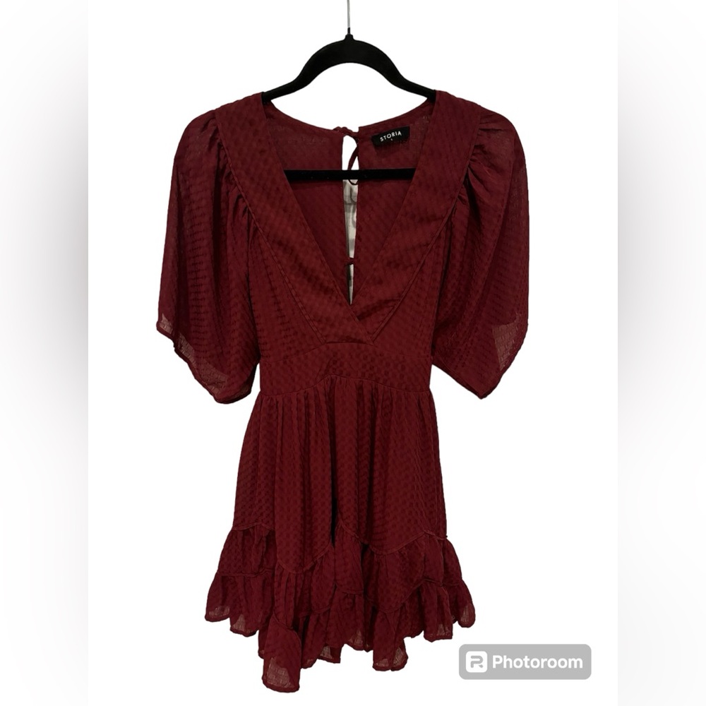 Storia Dresses | Ruffled V-Neck Mini Dress